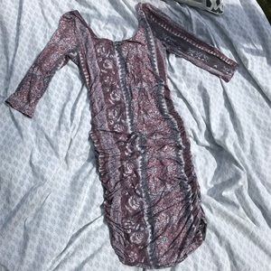 Free People Flattering Lavender Ruched Bodycon